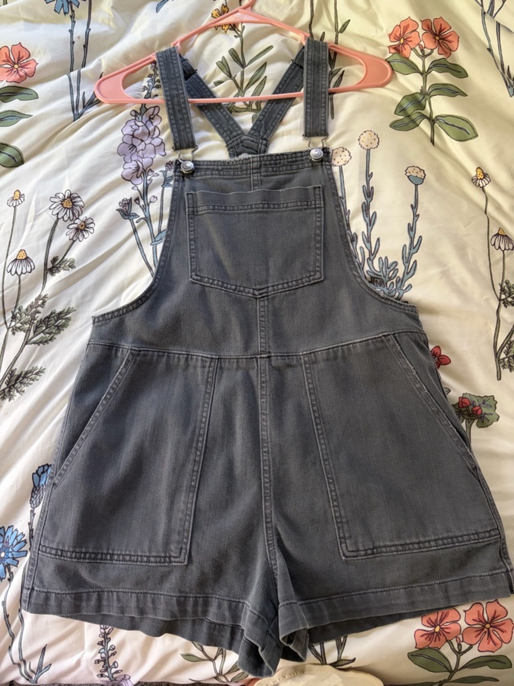 Aerie Gray Denim Shortalls
